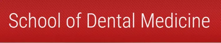 School of Dental Medicine text banner on red background for dentistry website header